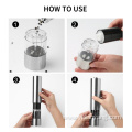 battery operated electric pepper grinder with LED